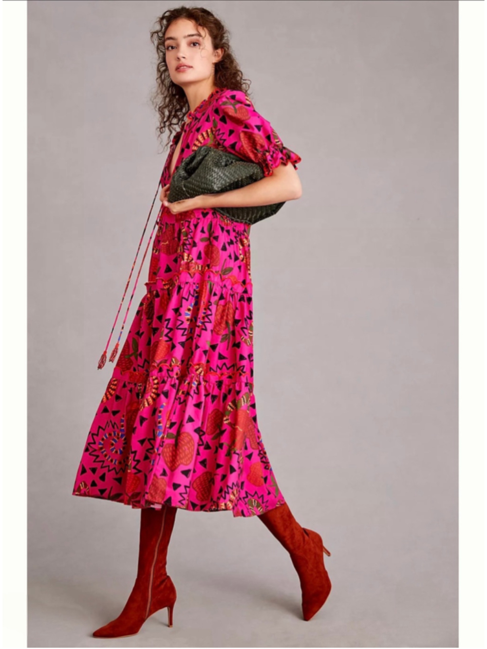 Farm Rio New Tiered Midi Dress
